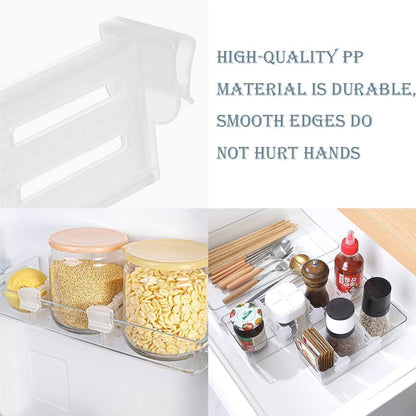 Practical kitchen organization solution with adjustable drawer dividers.