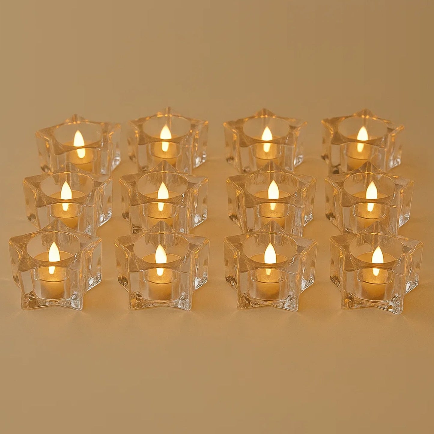 12 LED Crystal Smokeless Candles
