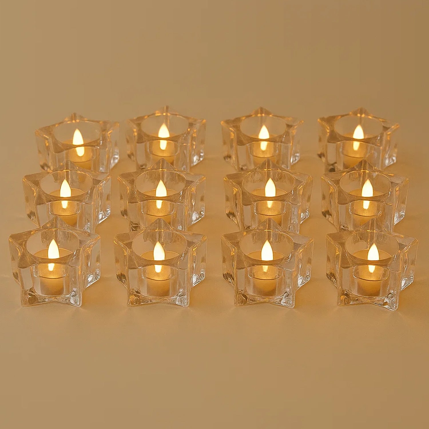 12 LED Crystal Smokeless Candles