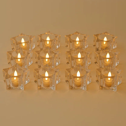 12 LED Crystal Smokeless Candles