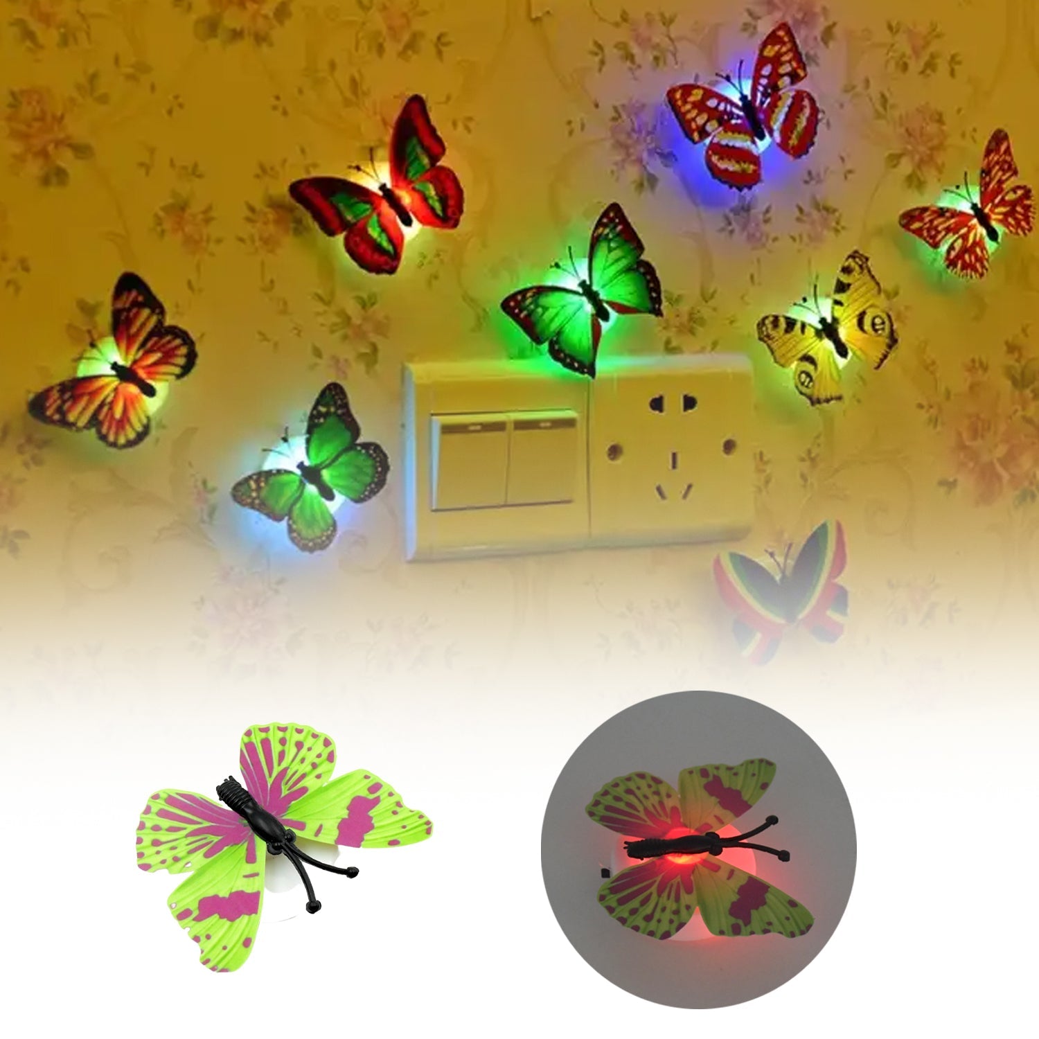 Close-up of the Butterfly 3D Night Lamp's intricate illusion design.