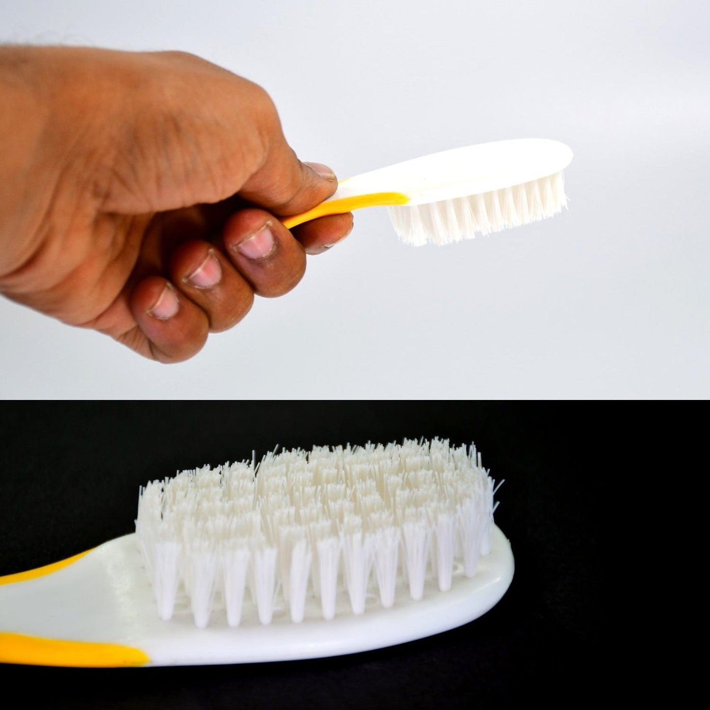 Side view of the Handle Grip Nail Brush, highlighting its compact size and sturdy construction.