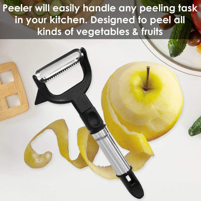 Side profile of the Quickslice 2-in-1 vegetable and julienne peeler.