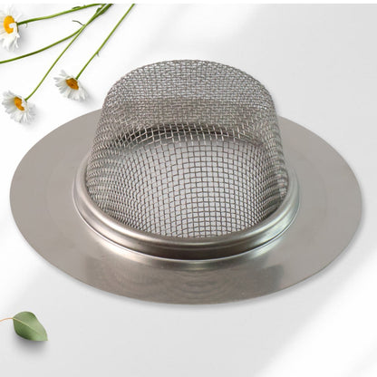 Fine mesh dome hair catcher trapping hair and debris