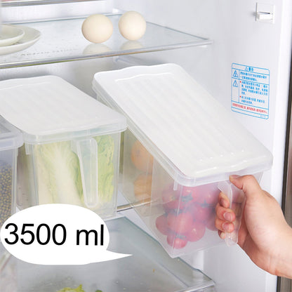 Versatile kitchen storage box with removable dividers for customizable organization.