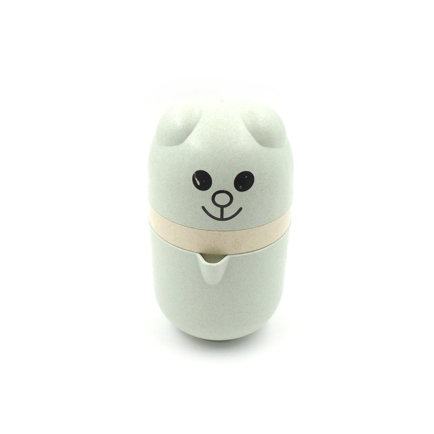 Compact and portable manual juicer, ideal for travel and home use.