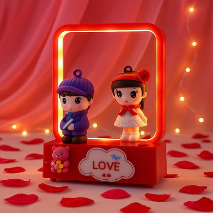 Decorative LED figurine light showcasing couple in love theme
