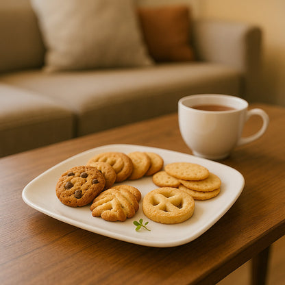 Premium white square plate with scratch-resistant surface