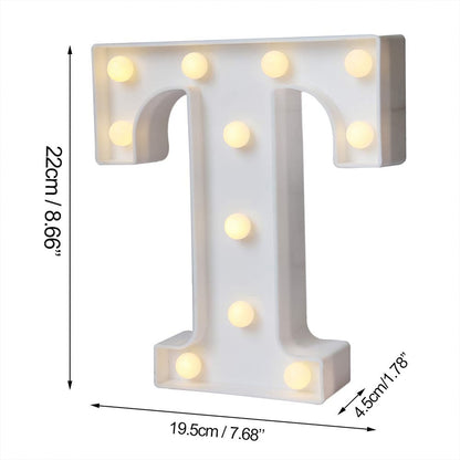 Wall mounted LED marquee letter T decorative night light