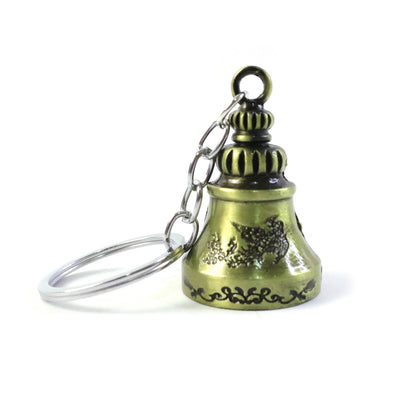 Collection of mixed color metal small temple bell keychains