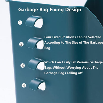 Collapsible waste bin made of durable plastic, demonstrating its flexible design.