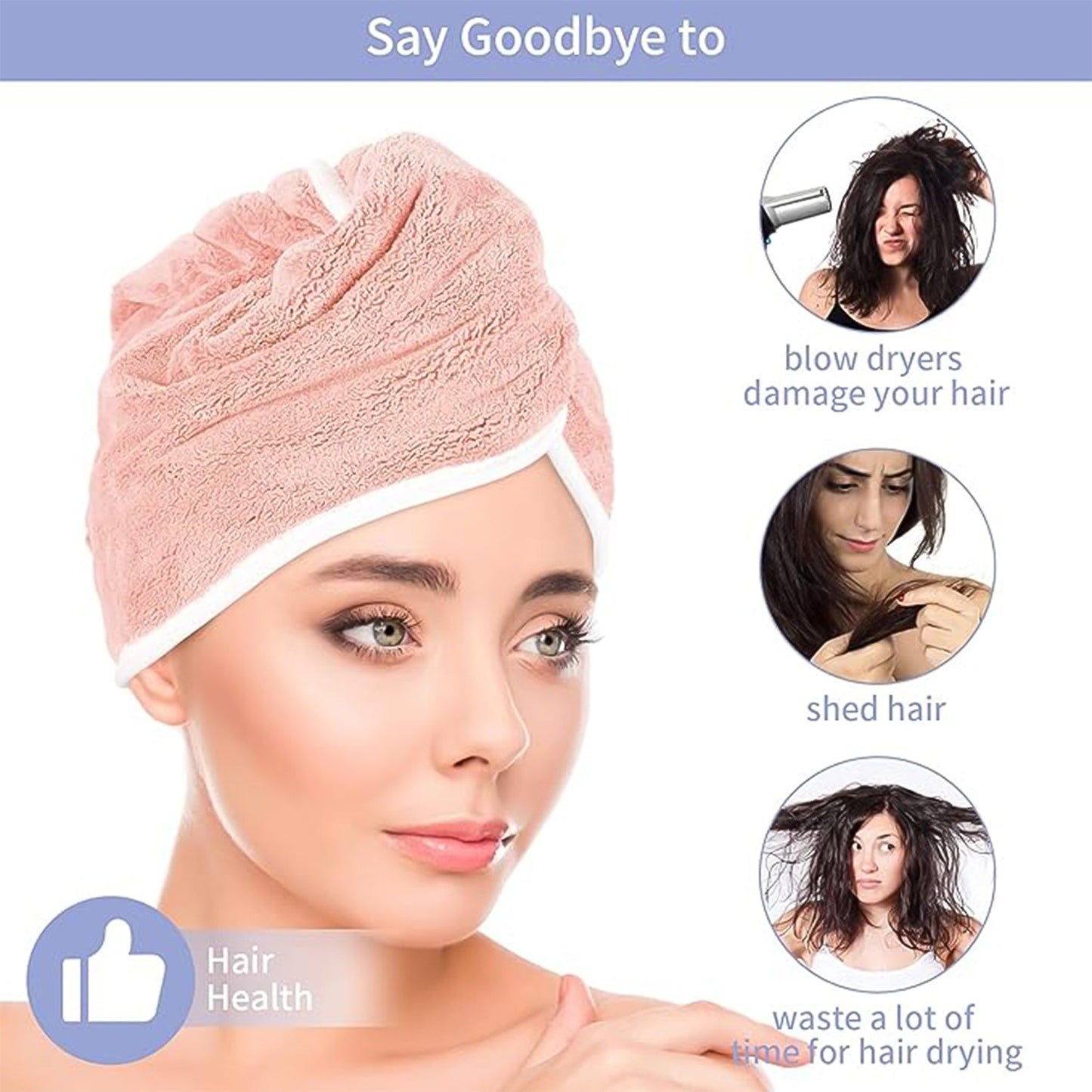 Hair Drying Magic Hair Cap Towel Wrap for Women Bath Towels (1 / Mix Design) Hair accessories
