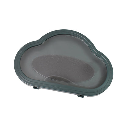 Gray waterproof phone holder mounted on a mirror, perfect for hands-free viewing.