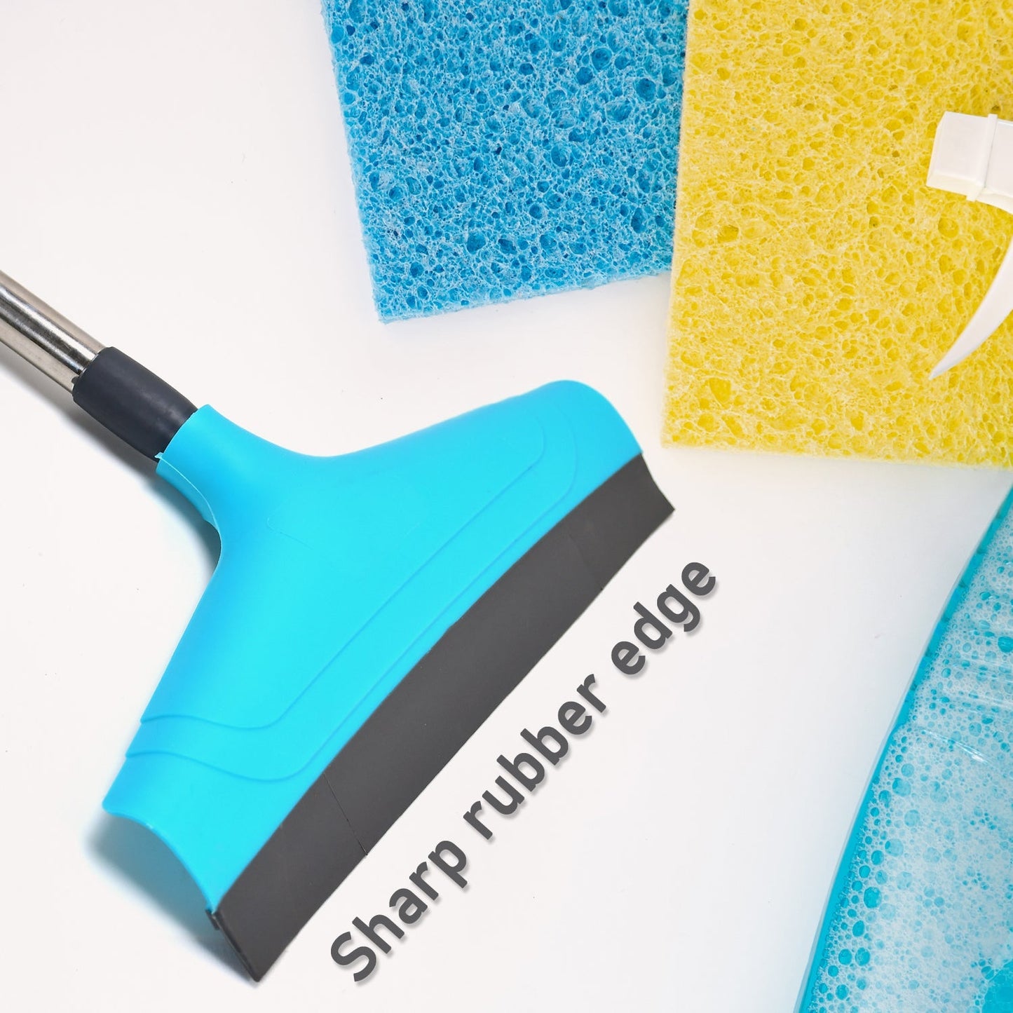 Pro Clean telescopic floor wiper head and handle for efficient cleaning.
