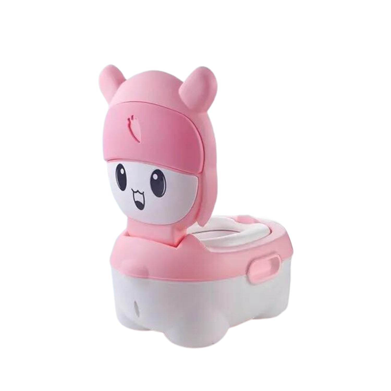 Child-friendly baby potty chair with a comfortable backrest and wide base.