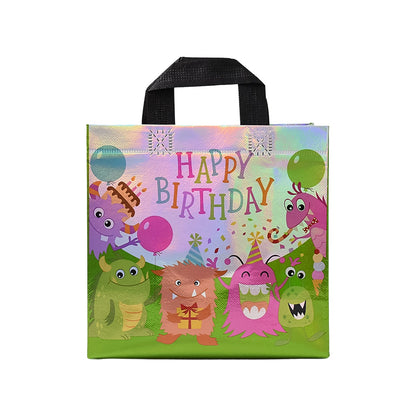 Joyful and vibrant design on reusable birthday gift bag