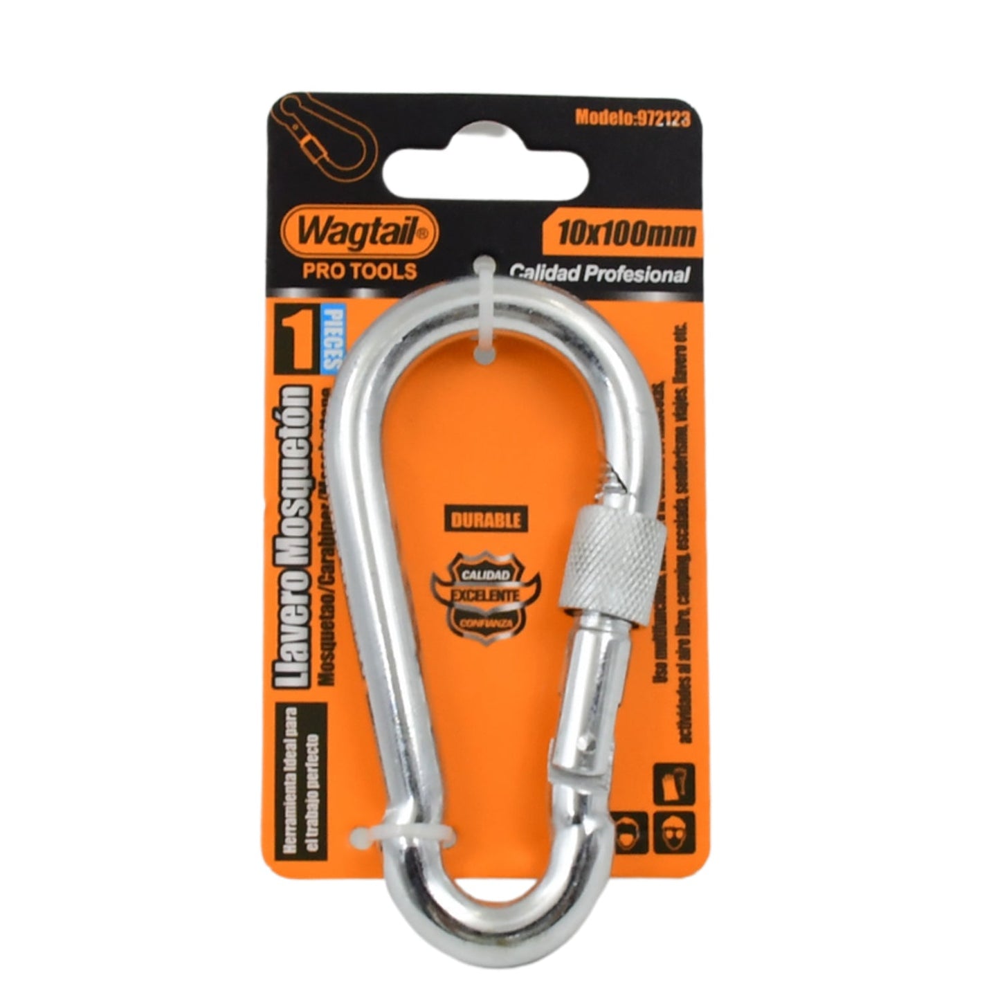Stainless steel snap hook demonstrating its quick-link functionality.