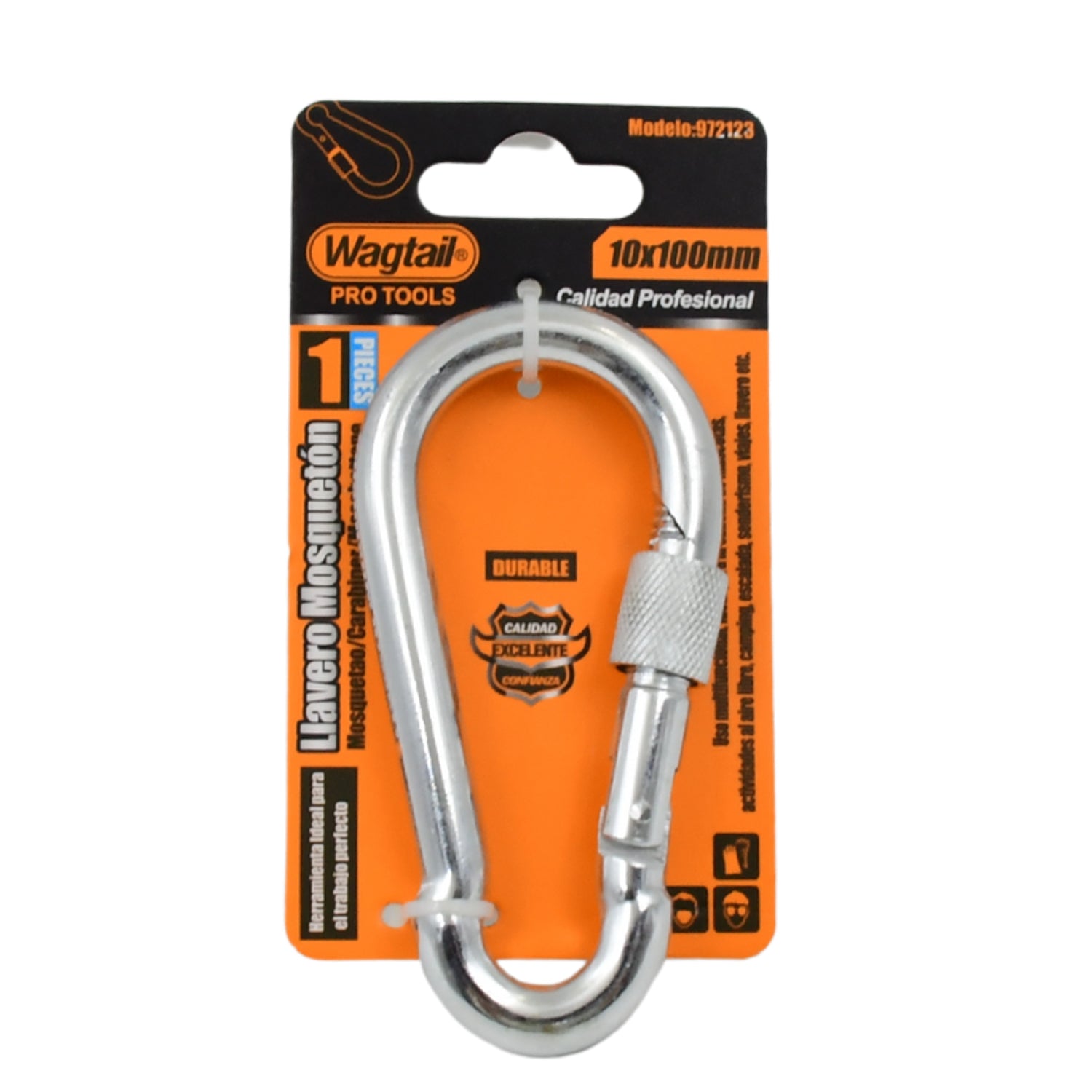 Stainless steel snap hook demonstrating its quick-link functionality.