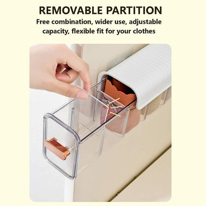 The transparent design of the 5-cell wall mount drawer organizer makes items visible.