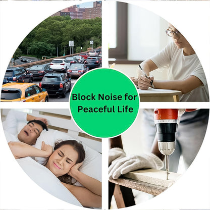 Ergonomic soft foam earplugs for quiet studying and restful sleep.