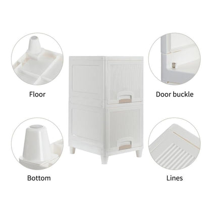 Colorful storage drawers ideal for organizing toys and art supplies in a child's room.