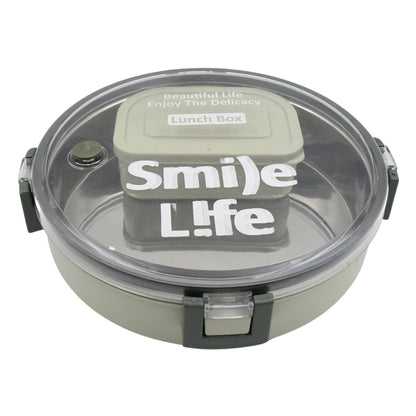 An adult holding the sleek Miracle Stainless Steel Lunch Box, ideal for office or school lunches.