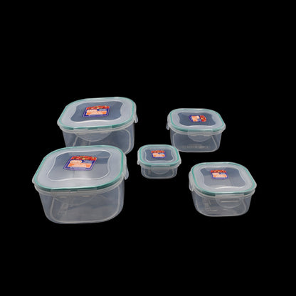 Organized fridge interior with Tidy Table 5-piece food storage containers.