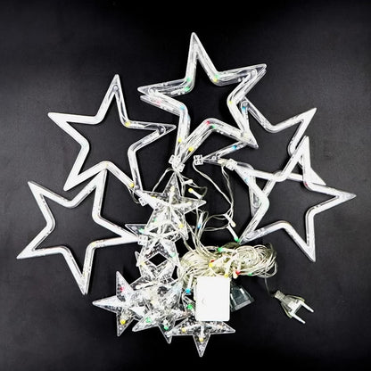 12 Star LED Curtain Lights for Diwali 