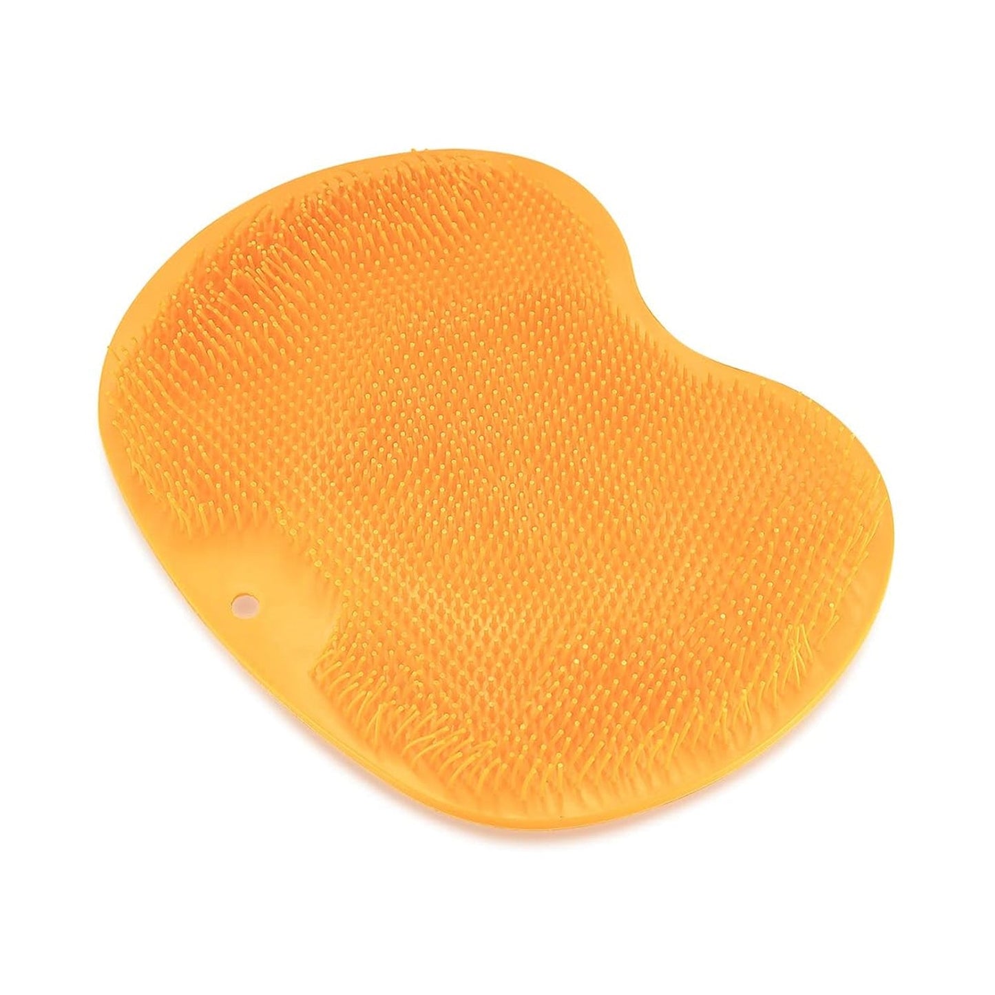 Foot cleaning silicone mat with bristles and strong suction cup for safe shower use