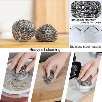 Microfiber Kitchen Cleaning Set - 6-Piece Sponge & Scouring Pad Collection