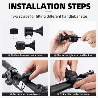 Loud 120dB Bicycle Air Horn – Waterproof Electric Bell with Long Battery Life