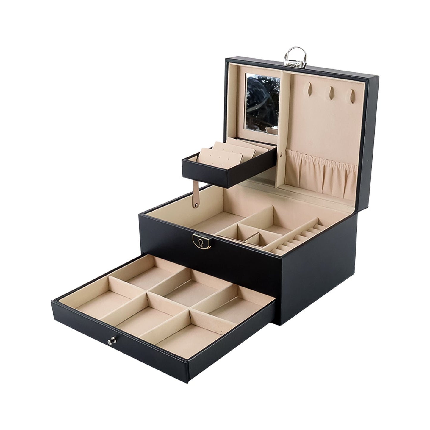 Side view of the Jewellery Organizer Box, highlighting its premium finish and compact design.