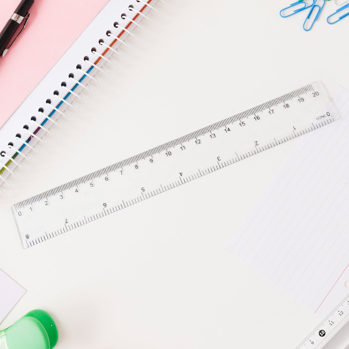 Transparent plastic geometry measuring tools set for classroom and office use