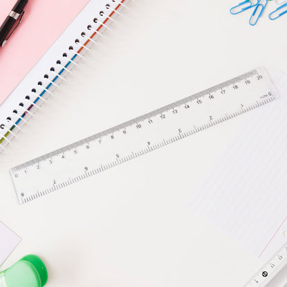Transparent plastic geometry measuring tools set for classroom and office use