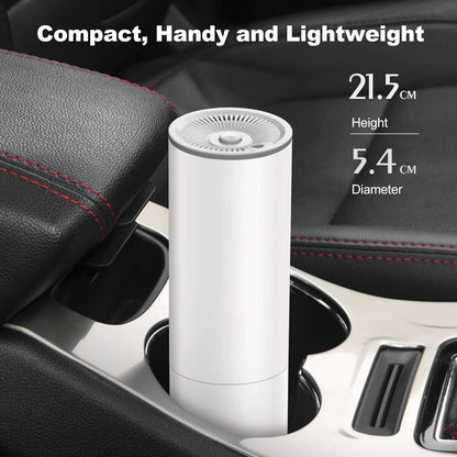 Powerful portable car vacuum cleaner effortlessly cleaning car floor mats.