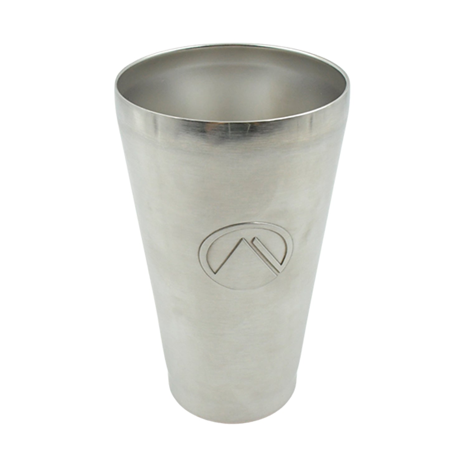 The stainless steel travel mug showcased with its secure, spill-proof lid.