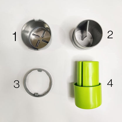 The 3-in-1 Dry Fruit Slicer showcasing all three stainless steel blades.