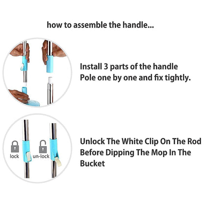 Stainless steel mop rod featuring non-slip grip for easy handling