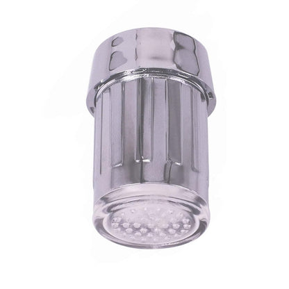 LED faucet light shining stylish blue glow from kitchen faucet adapter