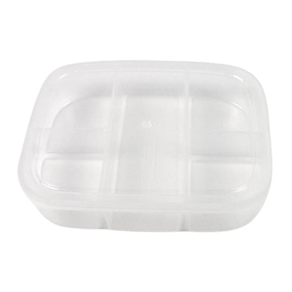 Closed view of the reusable 5-compartment tiffin box, showcasing its secure lid.