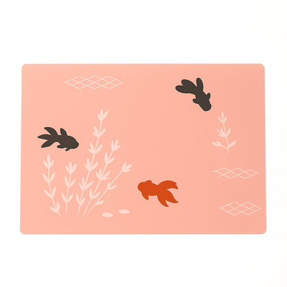Set of four stylish dining placemats with fish patterned design