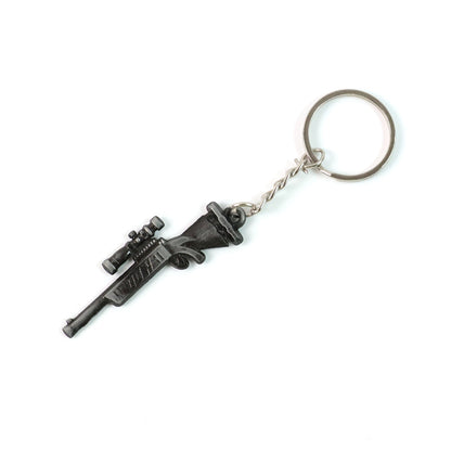 Miniature rifle gun metal keychain, lightweight and durable accessory