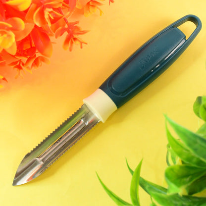 Apex professional grade stainless steel blade potato peeler arranged in kitchen