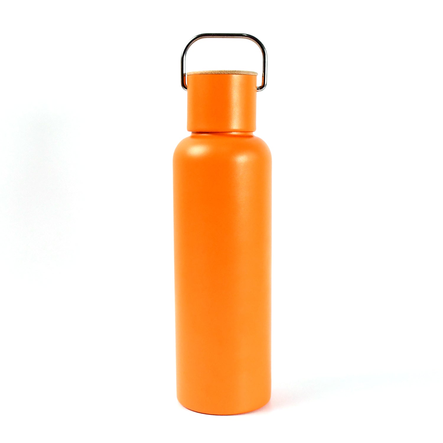 Side view of reusable stainless steel water bottle suitable for gym and office