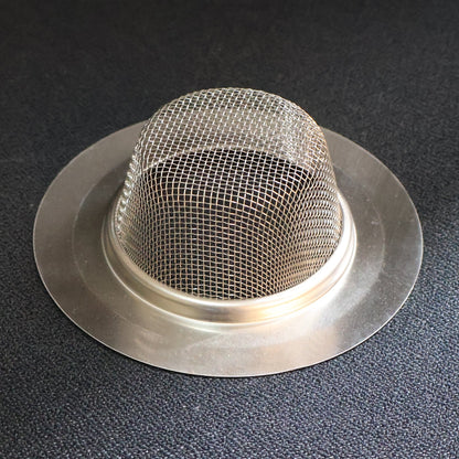 Top view of dome mesh stainless steel sink strainer