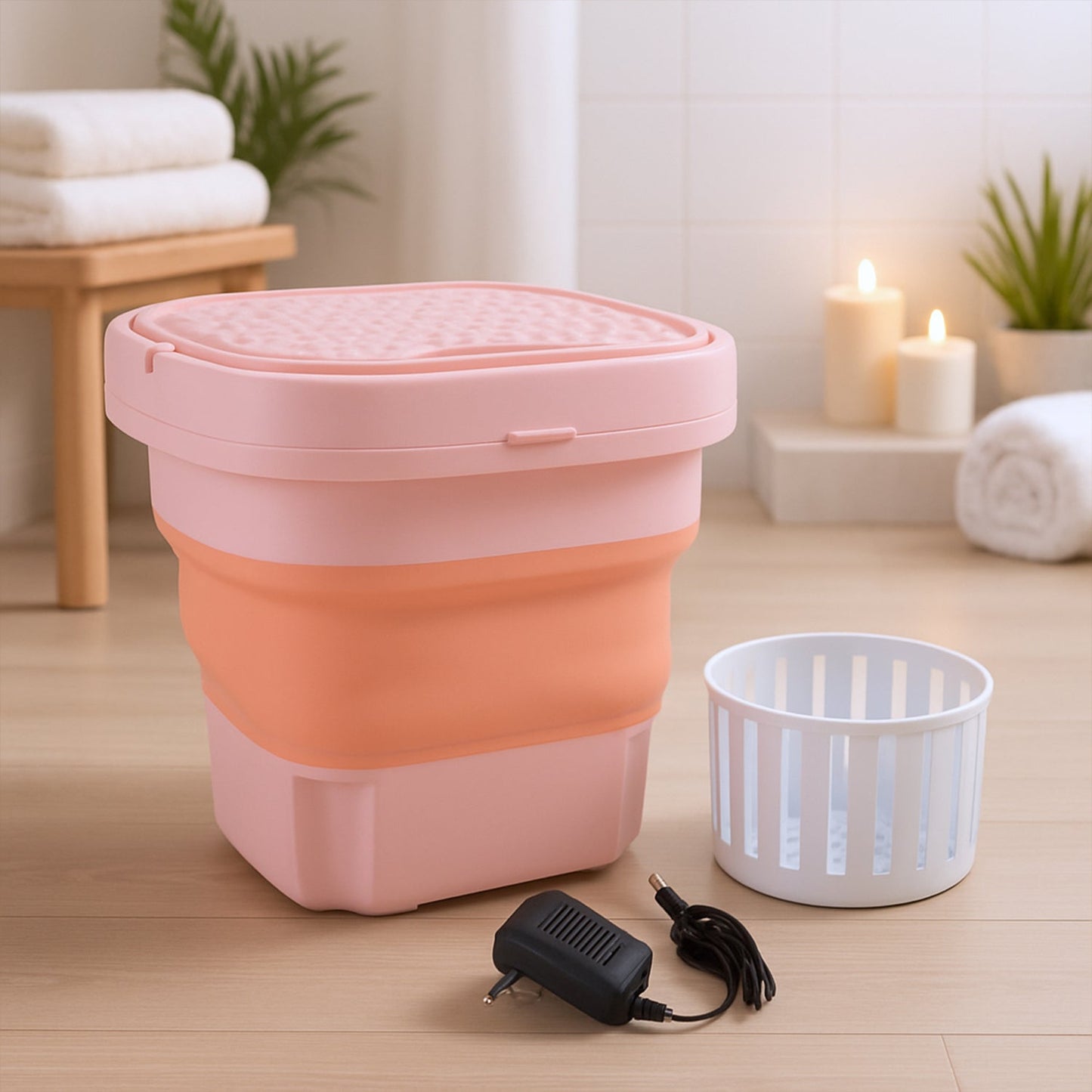 Portable Washing Machine, Foldable Washer and Dryer Combo (1 Set / Mix Color)