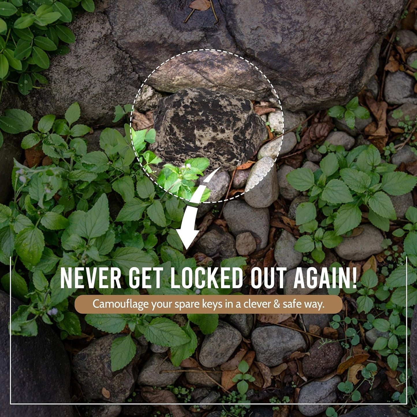 Realistic Fake Rock Key Hider – Weatherproof Outdoor Key Storage for Emergencies (1 Pc)