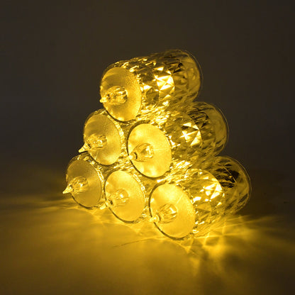 Top view of LED crystal effect flameless candle from set