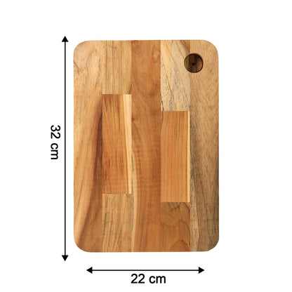 Detailed wooden handle of Steel Oak Cutting Board for easy grip