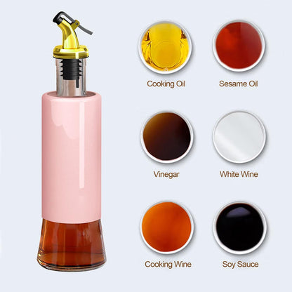 Olive Oil Dispenser – Leakproof Glass Bottle with Non-Drip Spout for Kitchen & Cooking (300 ML)